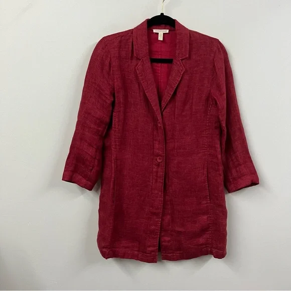 Eileen Fisher Organic Linen Longline Jacket - Picture 2 of 11